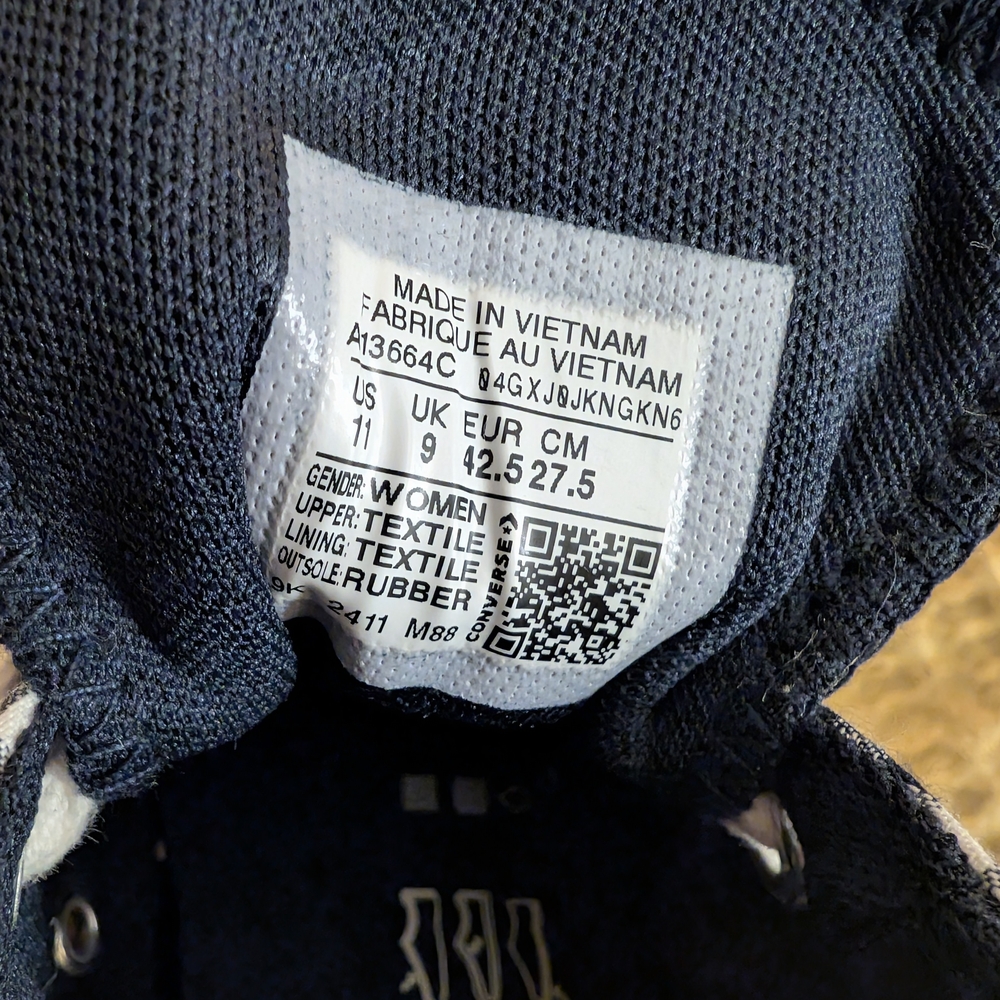 Navy and White Gingham Platform Sneakers - Picture 4 of 6